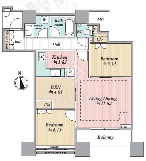 ザ・タワーズ台場 ウエスト 8階 間取り図