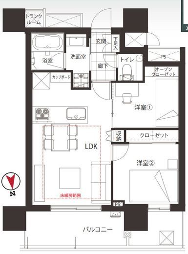 プラウド南麻布 14階 間取り図