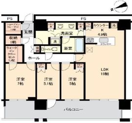 パークタワー品川ベイワード 17階 間取り図