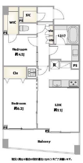 モンヴェール四ツ谷 8階 間取り図