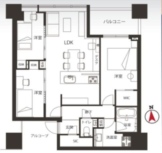 シティタワー高輪 20階 間取り図