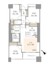 クレッセント東京ビュータワー 3階 間取り図
