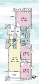 ライオンズ東日本橋 2階 間取り図