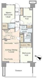 アパートメンツタワー六本木 1階 間取り図