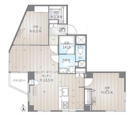 メトロ新高円寺マンション 8階 間取り図