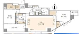 ライオンズ東中野 14階 間取り図