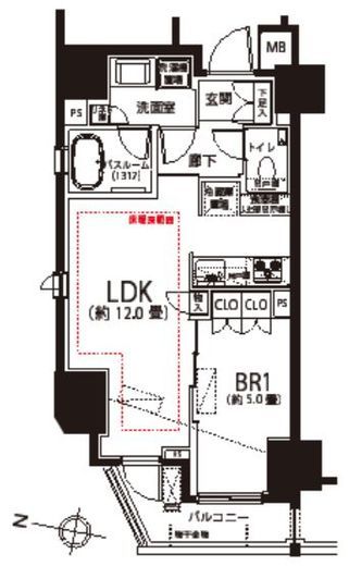 パークハビオ渋谷 7階 間取り図