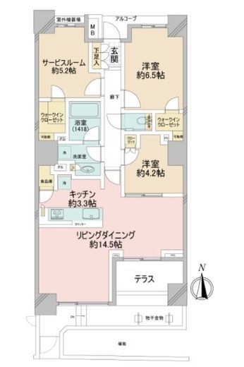 グランスイート神楽坂ピアース 1階 間取り図