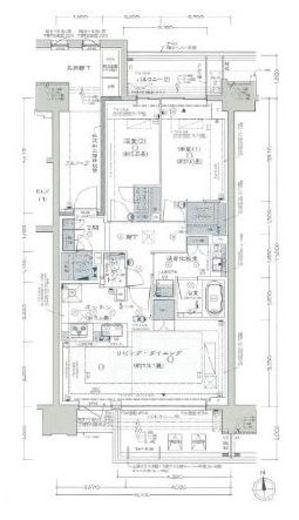 レジディア東麻布 3階 間取り図