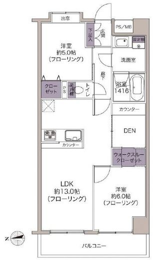 レジディア東麻布 3階 間取り図