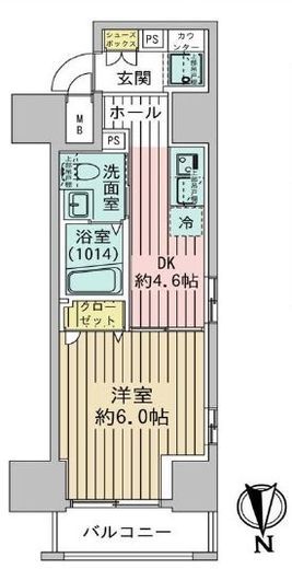 エステムプラザ芝公園 4階 間取り図