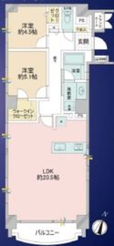 レジディアタワー中目黒 5階 間取り図