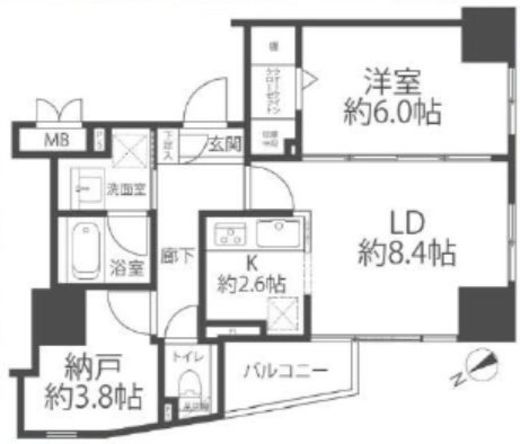 プレイアデ銀座エスト 2階 間取り図