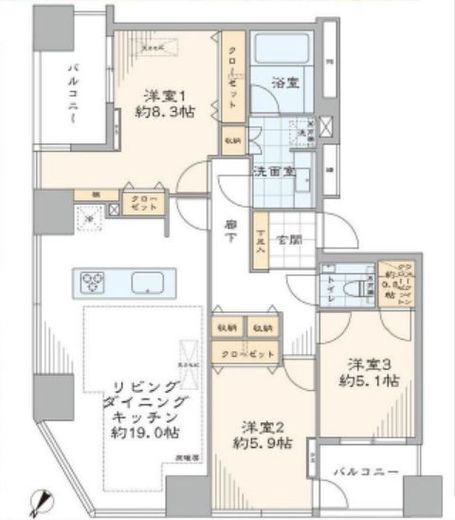 シティタワー新宿新都心 30階 間取り図