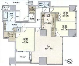 大崎ウエストシティタワーズ イースト 22階 間取り図