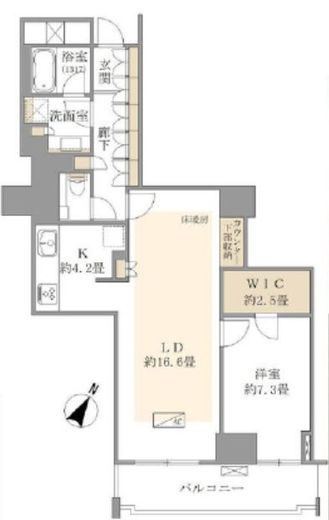 レジディア市谷薬王寺 8階 間取り図