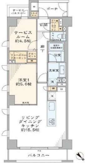 レジディア西麻布 2階 間取り図