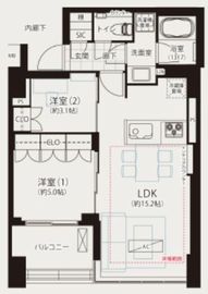 ローレルタワールネ浜松町 13階 間取り図