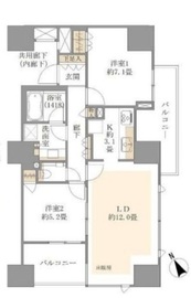 レジディア西麻布 7階 間取り図