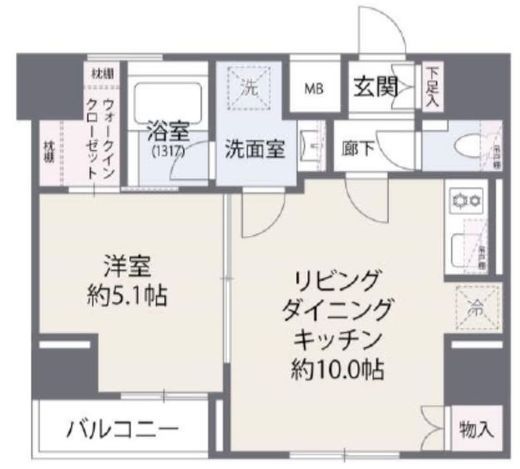 レジディア西麻布 5階 間取り図