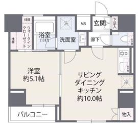 レジディア西麻布 5階 間取り図