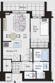 サンウッド西麻布 2階 間取り図