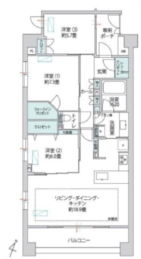 アークヒルズ仙石山レジデンス 8階 間取り図