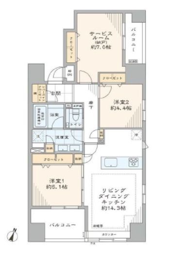 ルネ神楽坂 3階 間取り図