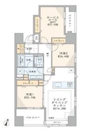 ルネ神楽坂 3階 間取り図