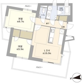 ロイヤルシーズン麻布永坂 6階 間取り図