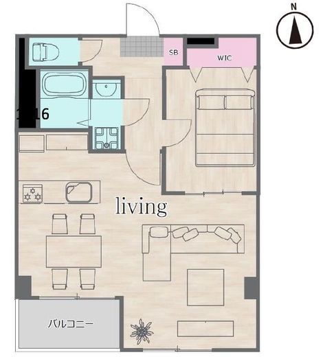 レジディア月島2 8階 間取り図
