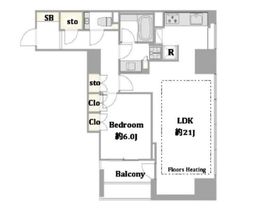 コンフォリア麻布十番 8階 間取り図