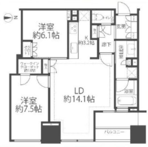 シティタワーズ豊洲ザ・ツイン サウスタワー 27階 間取り図