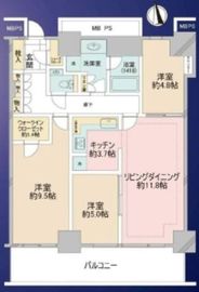 Wコンフォートタワーズ WEST 5階 間取り図