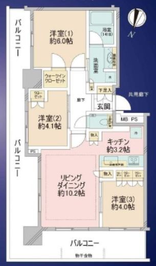 アルファグランデ千桜タワー 14階 間取り図