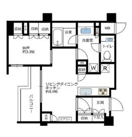 レジディア月島2 1階 間取り図