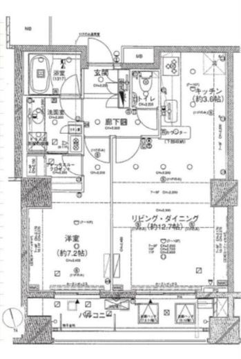 浜松町スクエアstudio 8階 間取り図