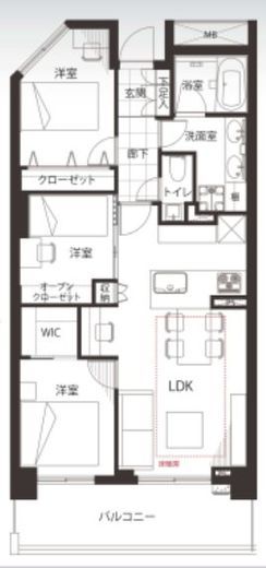 東京マスタープレイス 22階 間取り図