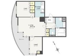 デュオフラッツ赤坂 8階 間取り図