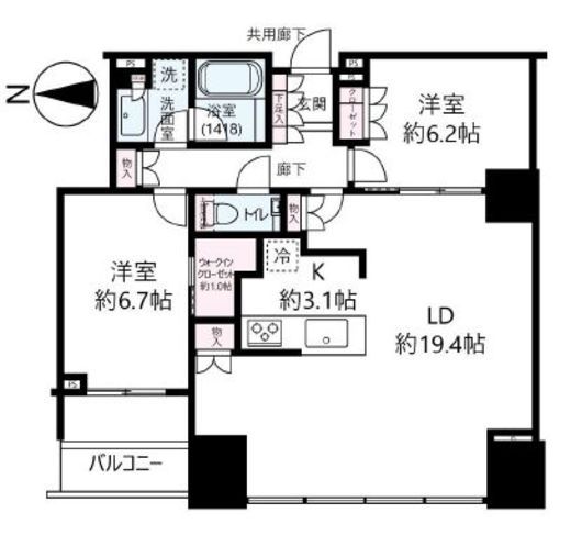 シティタワーズ豊洲ザ・ツイン ノースタワー 35階 間取り図