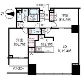 シティタワーズ豊洲ザ・ツイン ノースタワー 35階 間取り図
