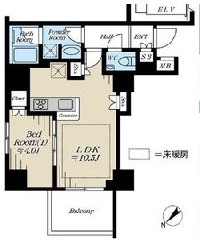 リビオレゾン駒込六義園プライムゲートレジデンスウエスト 4階 間取り図