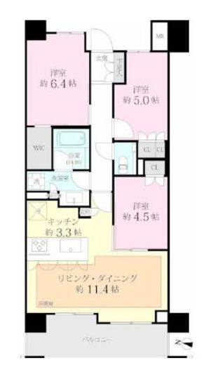 レジディア月島3 4階 間取り図