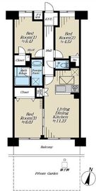 ライオンズガーデン錦糸町 1階 間取り図