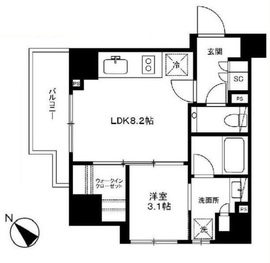 インプレストコア代官山 5階 間取り図