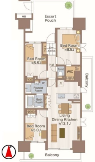 コンフォリア銀座イースト弐番館 1階 間取り図
