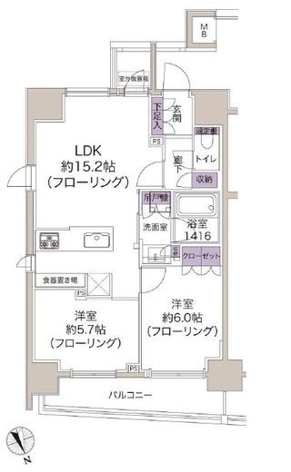 オープンレジデンシア四谷坂町 5階 間取り図