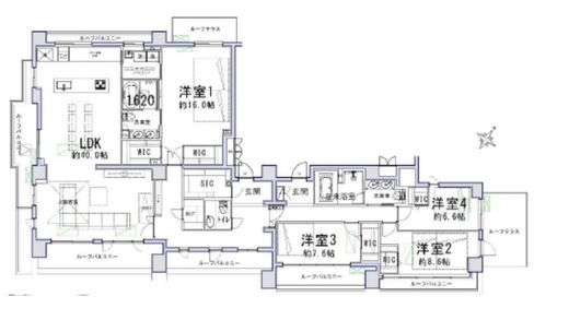 ライオンズマンション南青山グランフォート 7階 間取り図