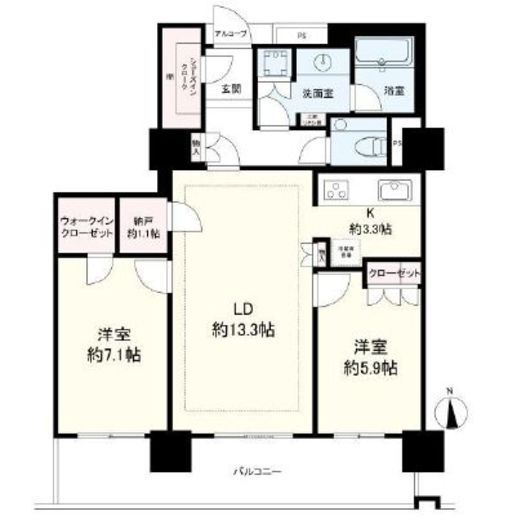 レジディア築地 9階 間取り図