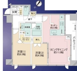 シティハウス月島駅前エアーズコート 10階 間取り図